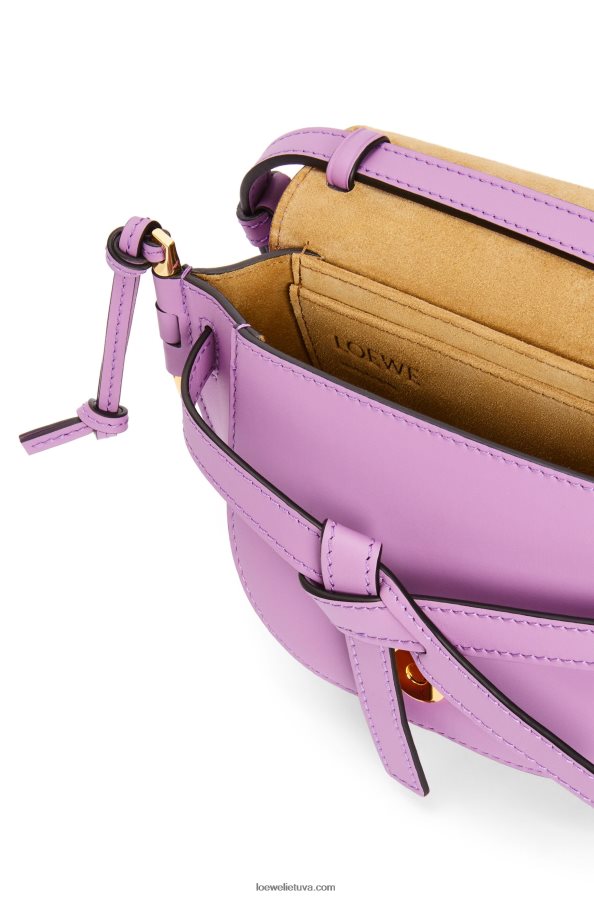 Loewe moterys mini gate dvigubas maišelis iš minkštos veršio odos ir žakardo guimauve BZ26XN196