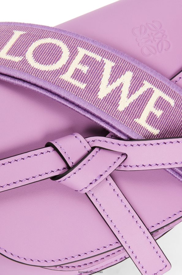 Loewe moterys mini gate dvigubas maišelis iš minkštos veršio odos ir žakardo guimauve BZ26XN196