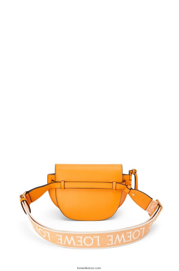 Loewe moterys mini gate dvigubas maišelis iš minkštos veršio odos ir žakardo mandarinas BZ26XN275