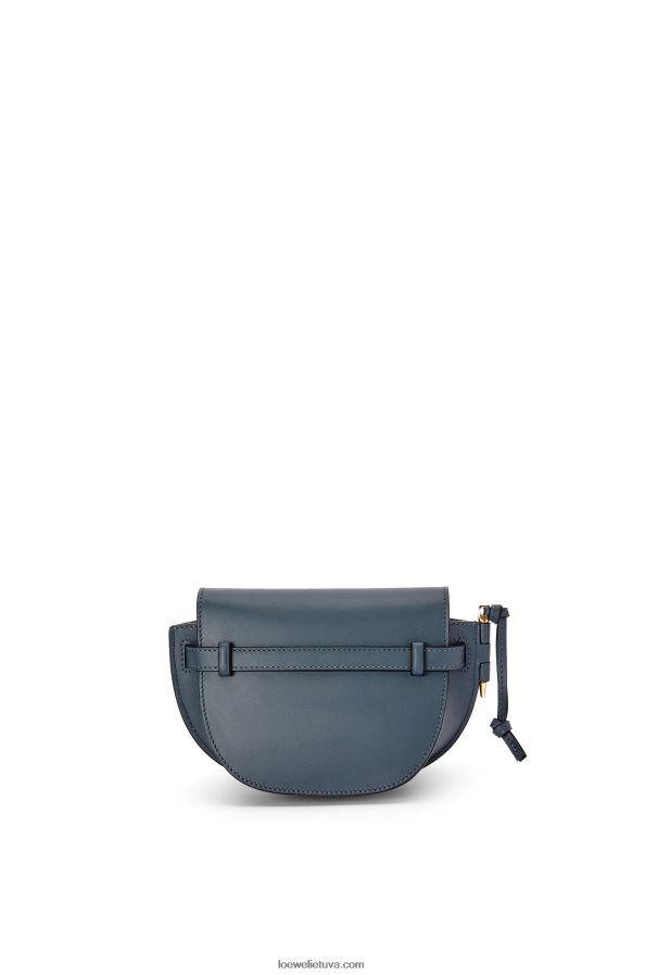 Loewe moterys mini gate dvigubas maišelis iš minkštos veršio odos ir žakardo onikso mėlyna BZ26XN268