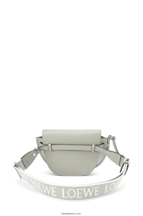 Loewe moterys mini gate dvigubas maišelis iš minkštos veršio odos ir žakardo pelenų pilka BZ26XN276