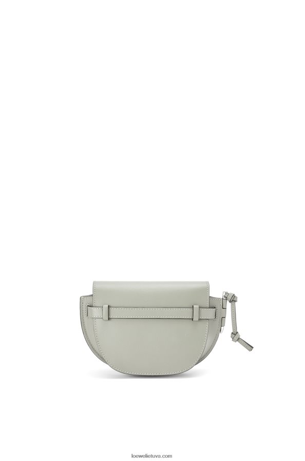 Loewe moterys mini gate dvigubas maišelis iš minkštos veršio odos ir žakardo pelenų pilka BZ26XN276