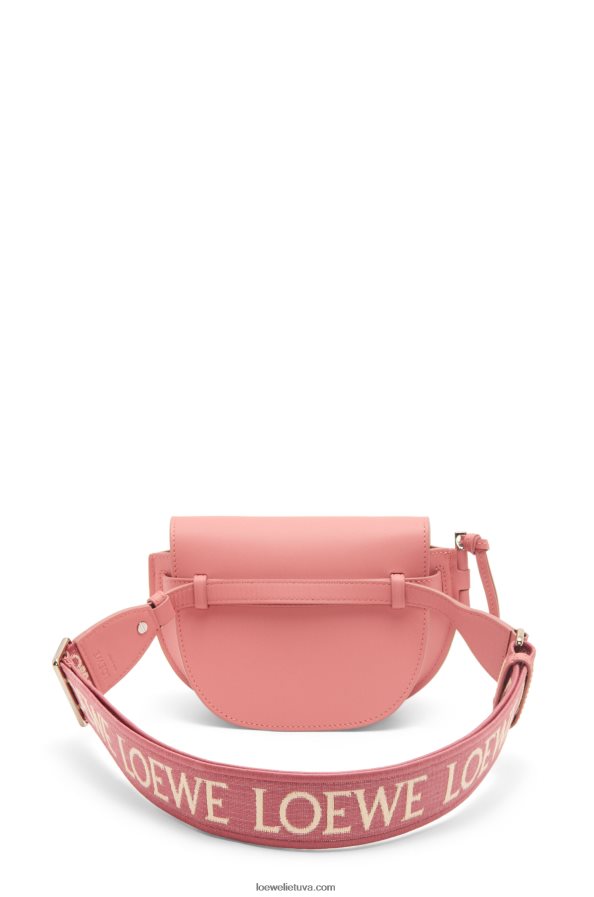 Loewe moterys mini gate dvigubas maišelis iš minkštos veršio odos ir žakardo persikų žydėjimas BZ26XN554