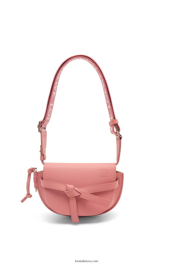 Loewe moterys mini gate dvigubas maišelis iš minkštos veršio odos ir žakardo persikų žydėjimas BZ26XN554