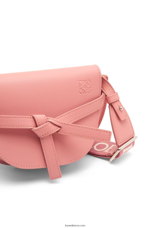 Loewe moterys mini gate dvigubas maišelis iš minkštos veršio odos ir žakardo persikų žydėjimas BZ26XN554
