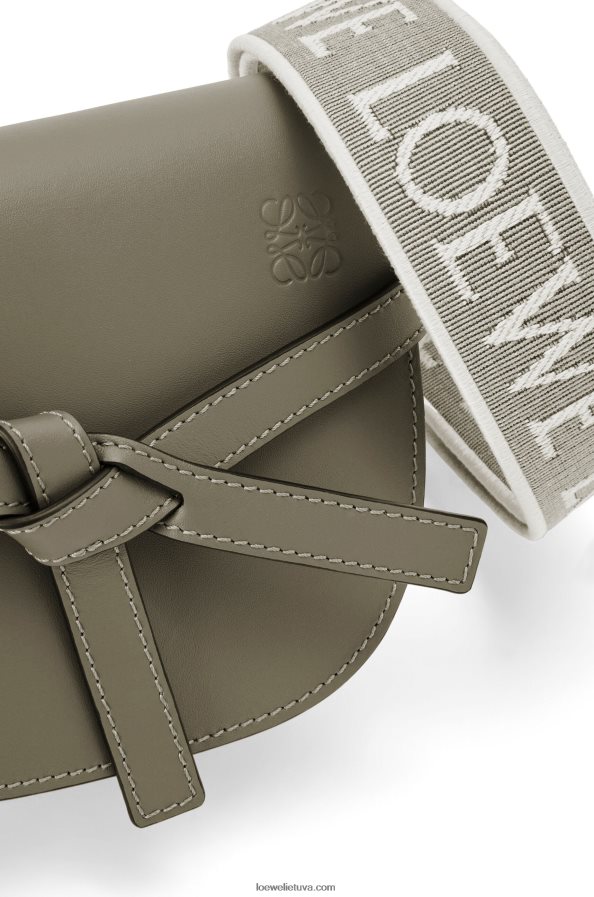 Loewe moterys mini gate dvigubas maišelis iš minkštos veršio odos ir žakardo rudens žalia BZ26XN239