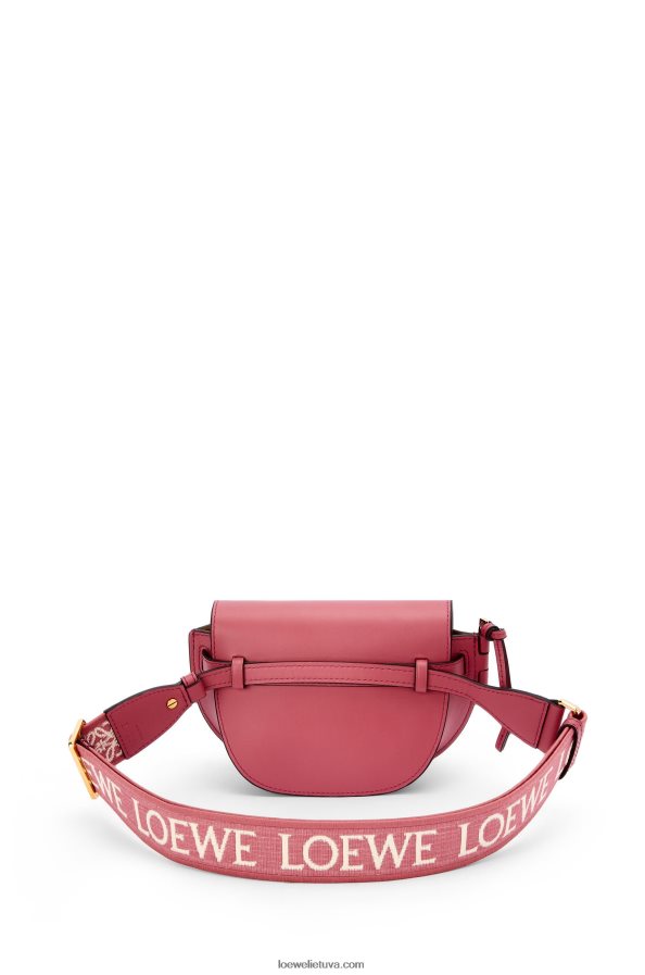 Loewe moterys mini gate dvigubas maišelis iš minkštos veršio odos ir žakardo slyva BZ26XN265