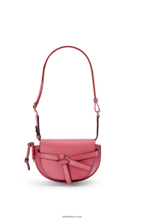 Loewe moterys mini gate dvigubas maišelis iš minkštos veršio odos ir žakardo slyva BZ26XN265