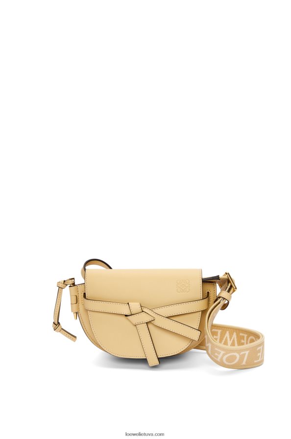 Loewe moterys mini gate dvigubas maišelis iš minkštos veršio odos ir žakardo sviesto BZ26XN209