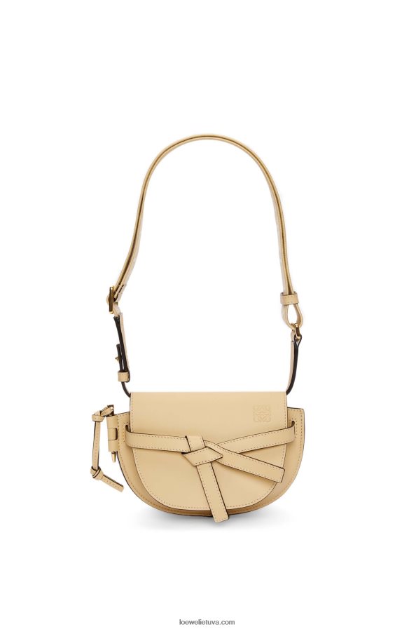 Loewe moterys mini gate dvigubas maišelis iš minkštos veršio odos ir žakardo sviesto BZ26XN209