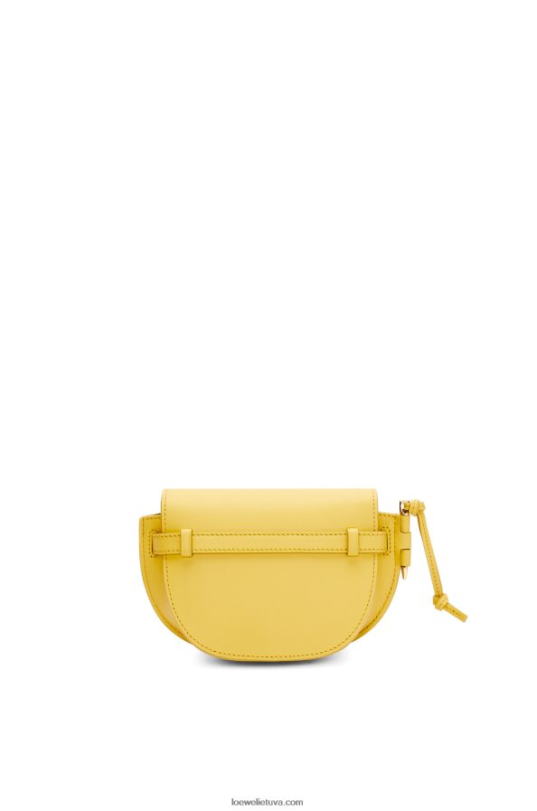Loewe moterys mini gate dvigubas maišelis iš minkštos veršio odos ir žakardo tamsiai geltona BZ26XN262