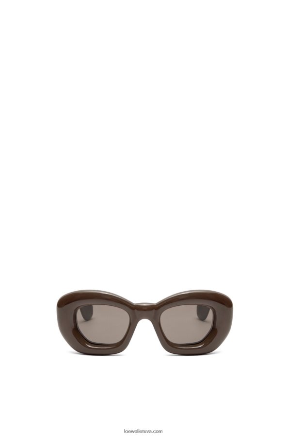 Loewe moterys Nailono pripučiami drugelių akiniai nuo saulės tamsiai ruda fw23 BZ26XN1452