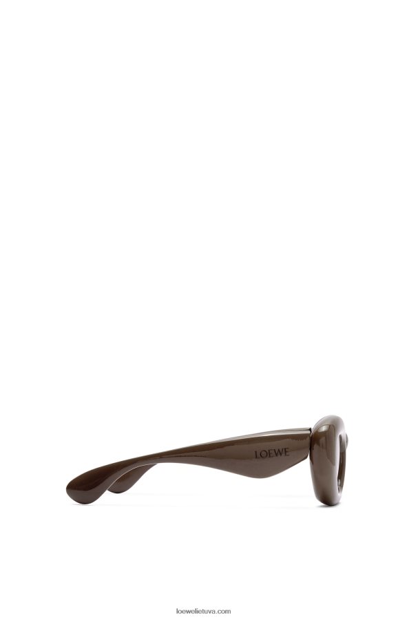 Loewe moterys Nailono pripučiami drugelių akiniai nuo saulės tamsiai ruda fw23 BZ26XN1452