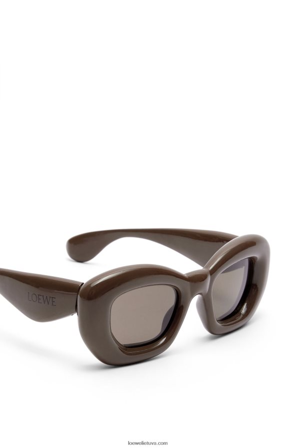 Loewe moterys Nailono pripučiami drugelių akiniai nuo saulės tamsiai ruda fw23 BZ26XN1452