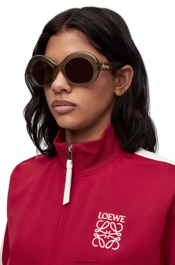 Loewe moterys Pusmėnulio akiniai nuo saulės acetato chaki žalia BZ26XN1497