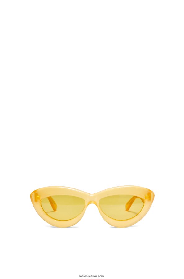 Loewe moterys acetato katės akių akiniai nuo saulės kanarėlių geltonumo BZ26XN1504