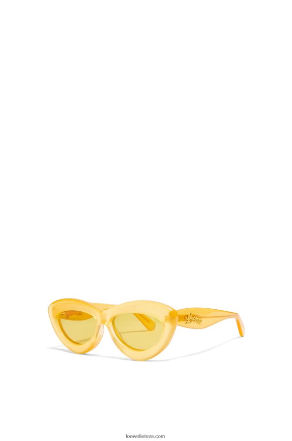 Loewe moterys acetato katės akių akiniai nuo saulės kanarėlių geltonumo BZ26XN1504