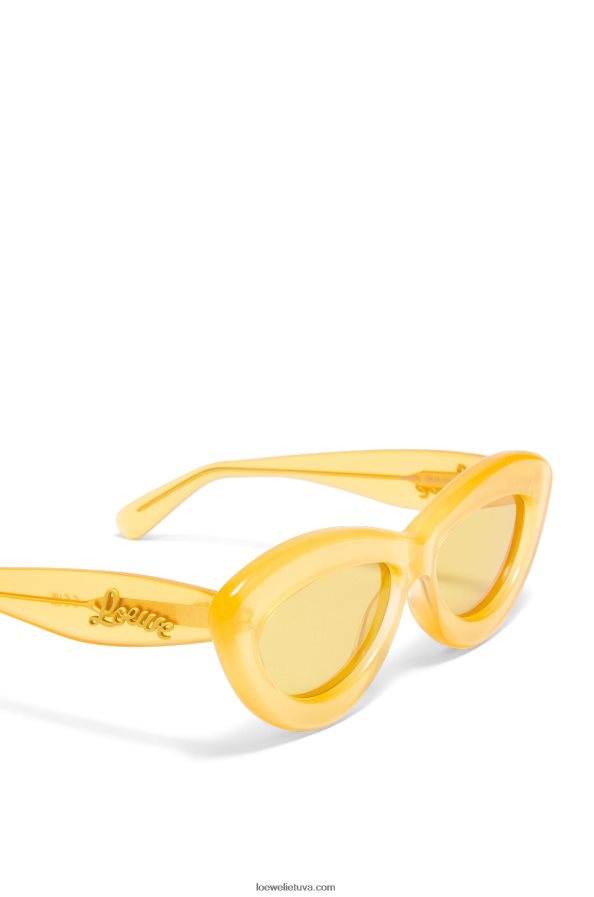 Loewe moterys acetato katės akių akiniai nuo saulės kanarėlių geltonumo BZ26XN1504