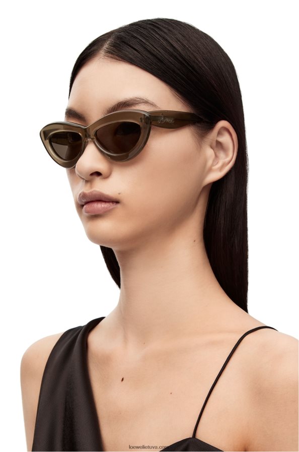 Loewe moterys acetato katės akių akiniai nuo saulės ruda žalia BZ26XN1498
