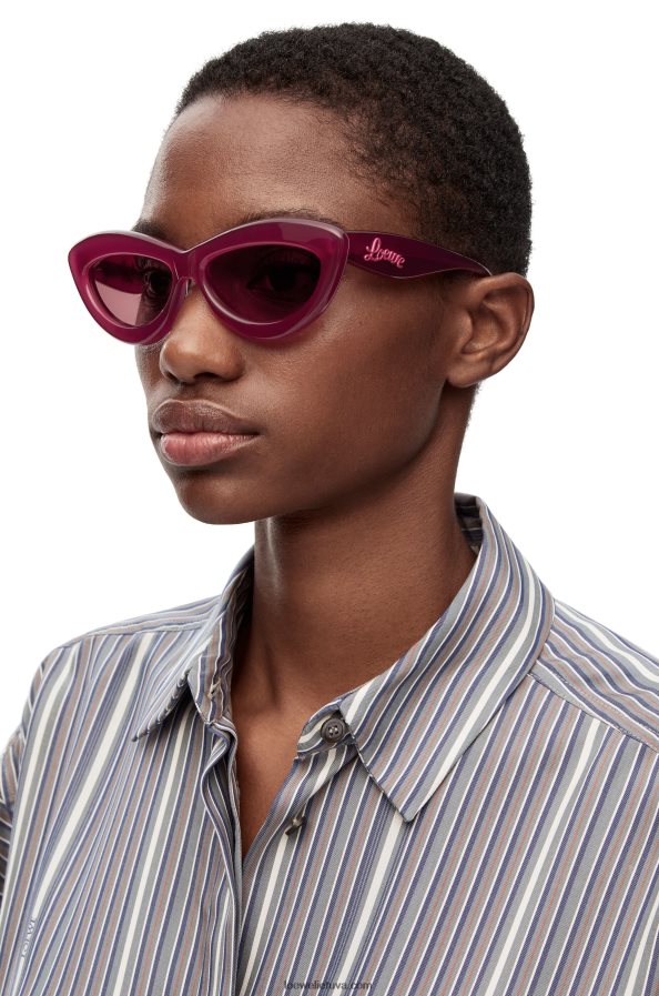 Loewe moterys acetato katės akių akiniai nuo saulės vyšnia BZ26XN1506