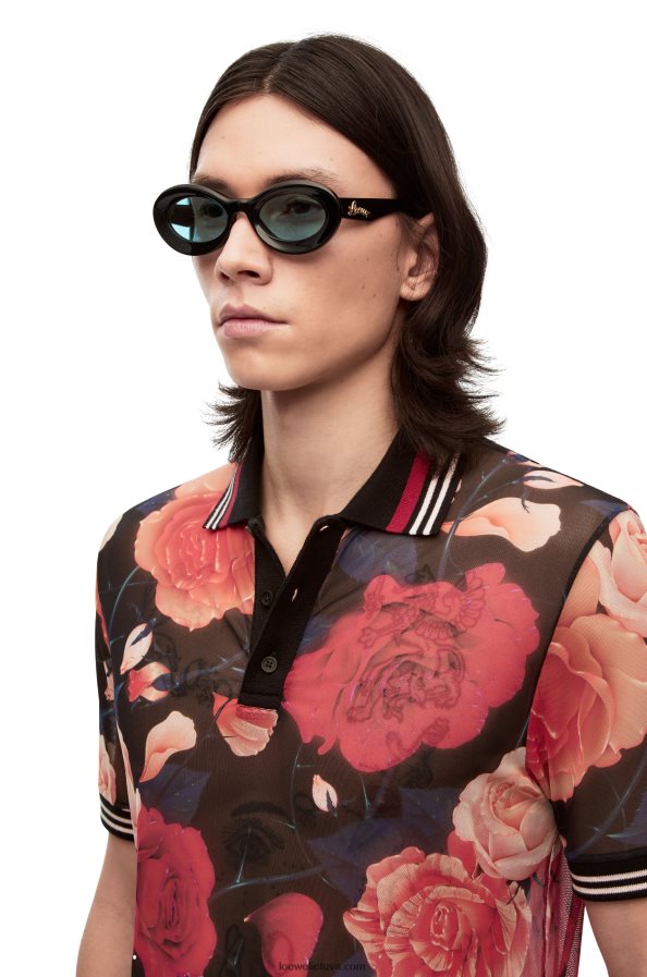 Loewe moterys acetato kilpiniai akiniai nuo saulės blizga juoda BZ26XN1457