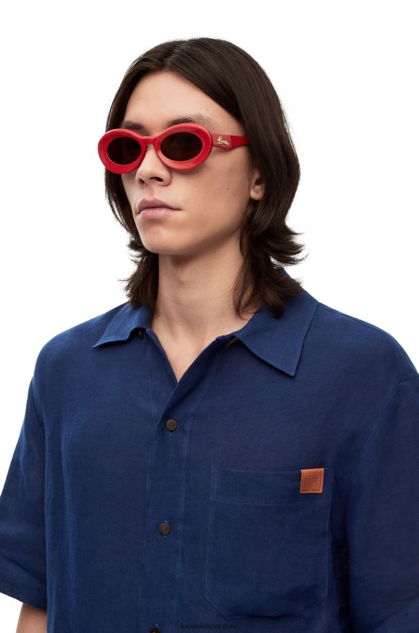 Loewe moterys acetato kilpiniai akiniai nuo saulės blizga raudona BZ26XN1458