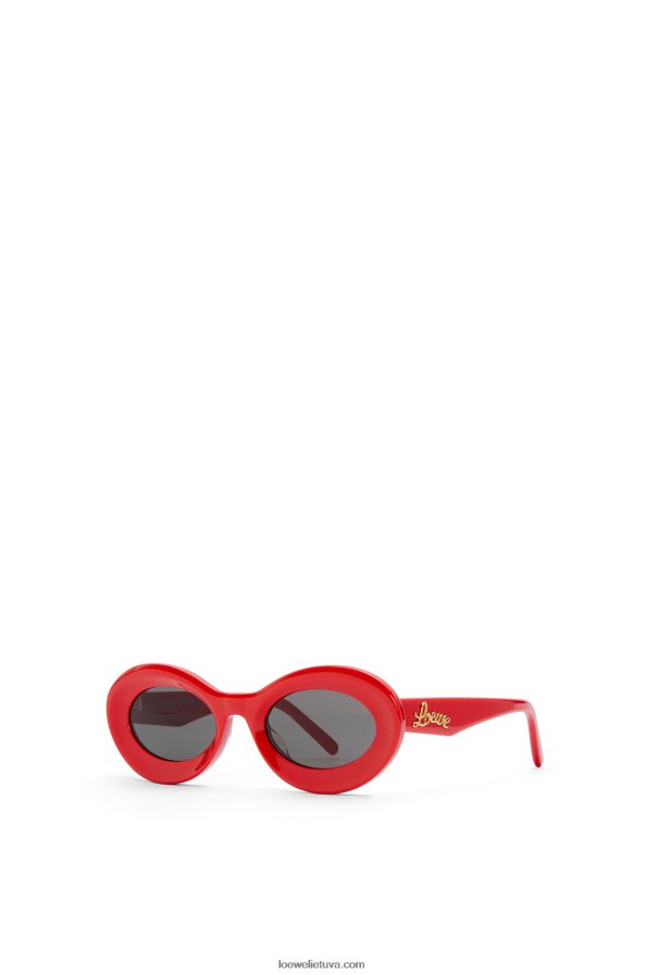 Loewe moterys acetato kilpiniai akiniai nuo saulės blizga raudona BZ26XN1458