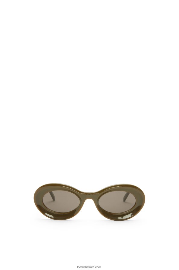 Loewe moterys acetato kilpiniai akiniai nuo saulės blizgus chaki BZ26XN1455