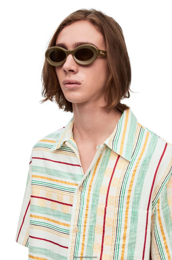 Loewe moterys acetato kilpiniai akiniai nuo saulės blizgus chaki BZ26XN1455