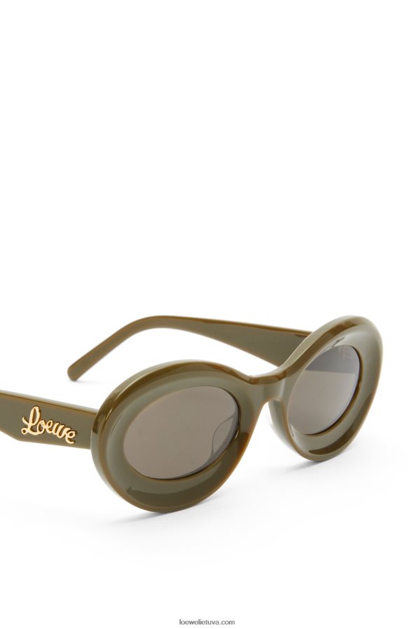 Loewe moterys acetato kilpiniai akiniai nuo saulės blizgus chaki BZ26XN1455