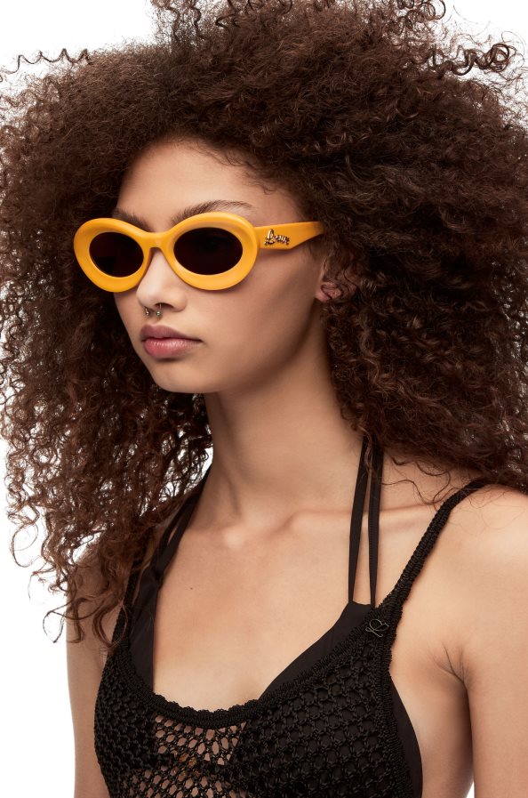 Loewe moterys acetato kilpiniai akiniai nuo saulės žemė geltona BZ26XN1456