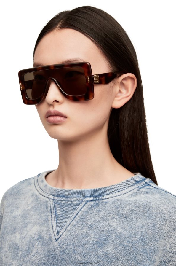Loewe moterys anagram kaukė akiniai nuo saulės acetato havana BZ26XN1490