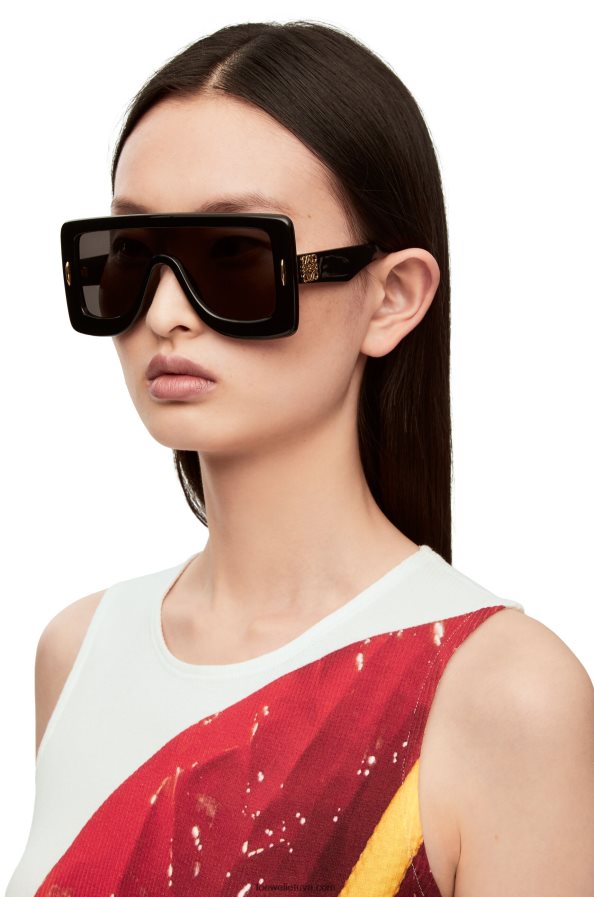 Loewe moterys anagram kaukė akiniai nuo saulės acetato juodas BZ26XN1474