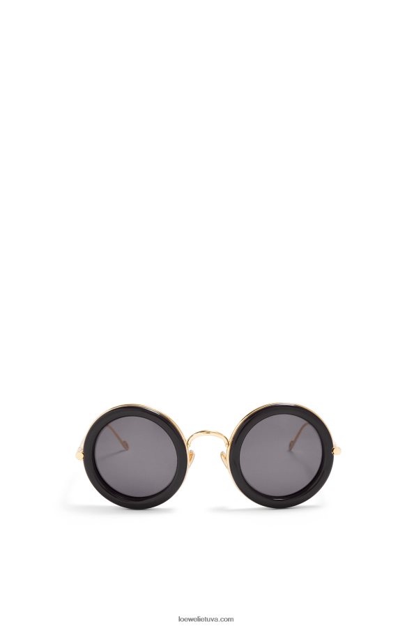 Loewe moterys apvalūs akiniai nuo saulės acetato juodas Auksas BZ26XN1494