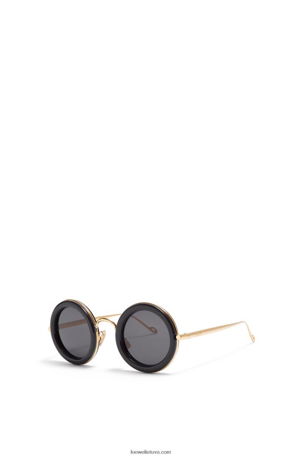 Loewe moterys apvalūs akiniai nuo saulės acetato juodas Auksas BZ26XN1494
