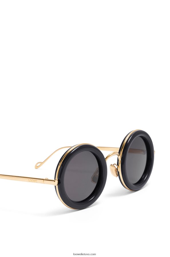 Loewe moterys apvalūs akiniai nuo saulės acetato juodas Auksas BZ26XN1494
