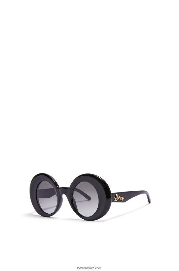 Loewe moterys dideli apvalūs acetato akiniai nuo saulės juodas BZ26XN1481