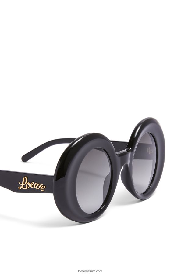 Loewe moterys dideli apvalūs acetato akiniai nuo saulės juodas BZ26XN1481