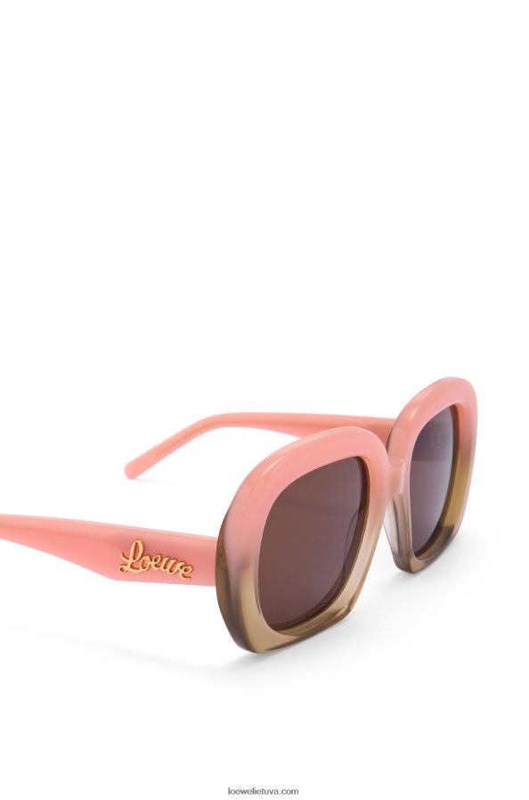 Loewe moterys kvadratiniai pusmėnulio akiniai nuo saulės acetato džiunglių žalia/rozmarinas BZ26XN1437