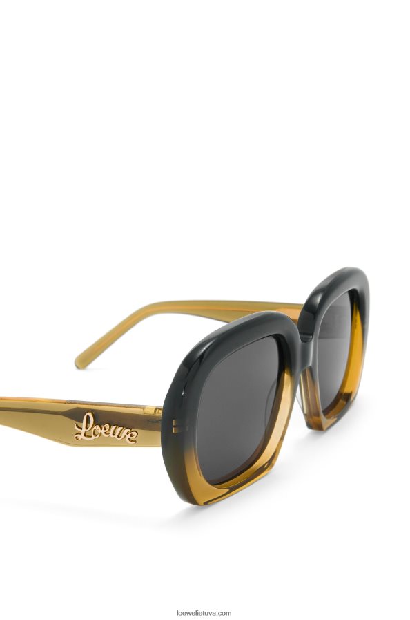 Loewe moterys kvadratiniai pusmėnulio akiniai nuo saulės acetato gradientas žalias BZ26XN1440