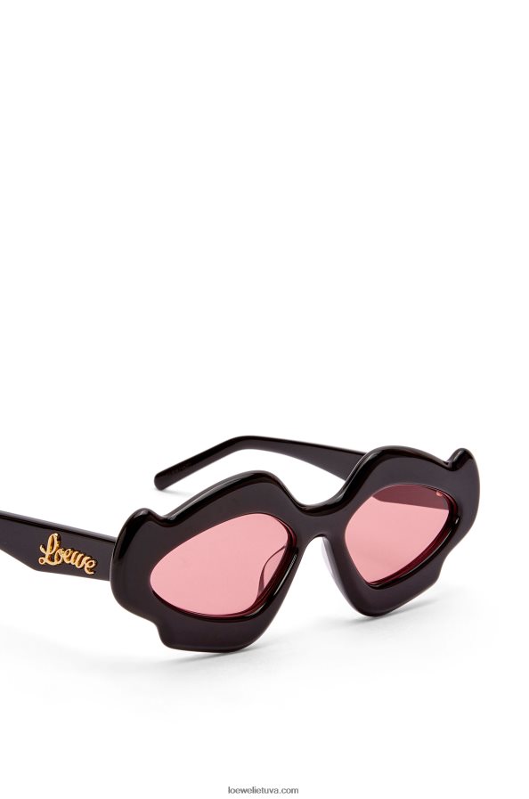 Loewe moterys liepsnos akiniai nuo saulės acetate blizga juoda BZ26XN1465