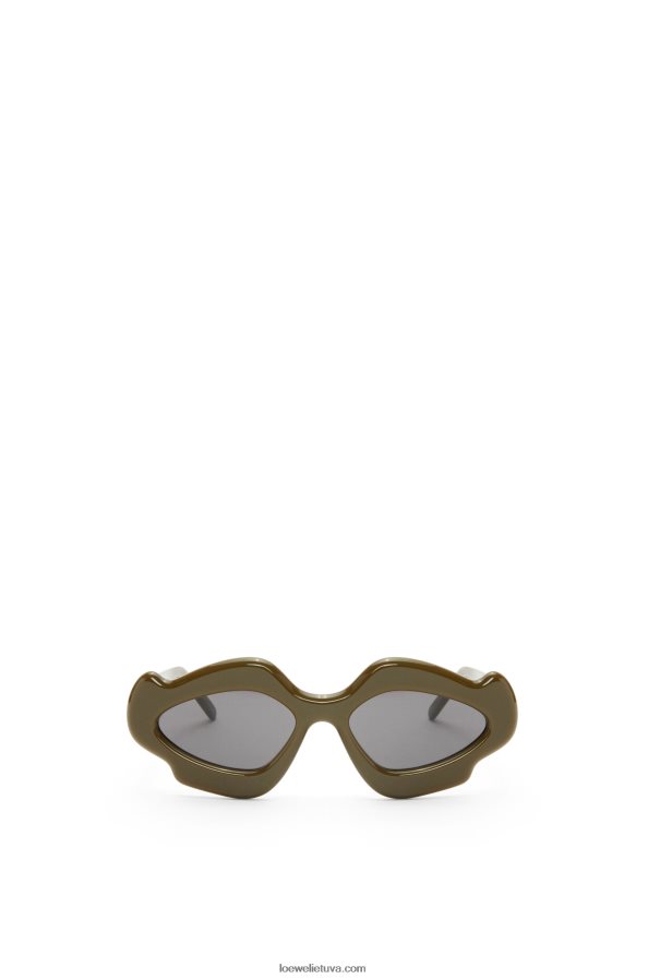 Loewe moterys liepsnos akiniai nuo saulės acetate blizgus chaki BZ26XN1468
