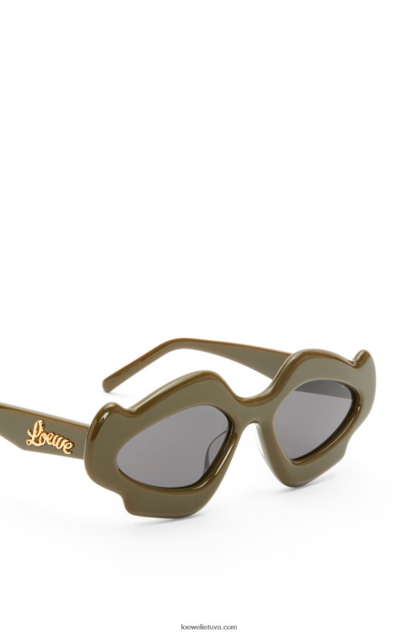 Loewe moterys liepsnos akiniai nuo saulės acetate blizgus chaki BZ26XN1468
