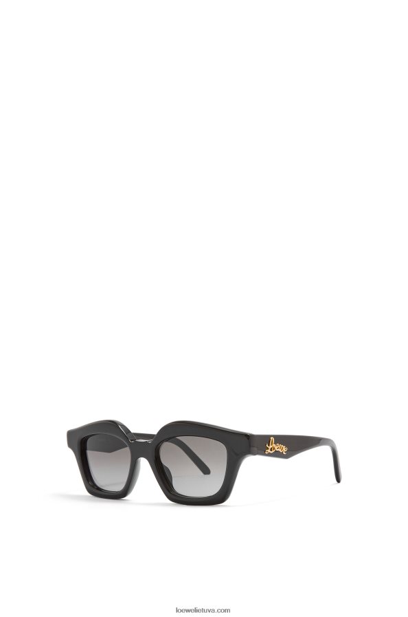 Loewe moterys maži browline akiniai nuo saulės acetato blizga juoda BZ26XN1483
