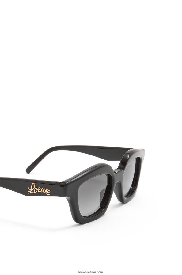 Loewe moterys maži browline akiniai nuo saulės acetato blizga juoda BZ26XN1483