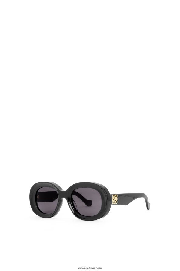 Loewe moterys ovalūs akiniai nuo saulės acetato juodas BZ26XN1482