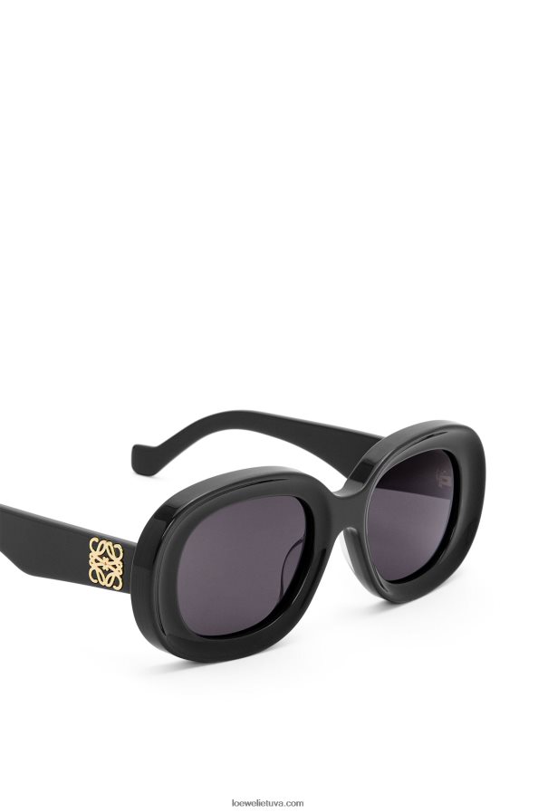 Loewe moterys ovalūs akiniai nuo saulės acetato juodas BZ26XN1482
