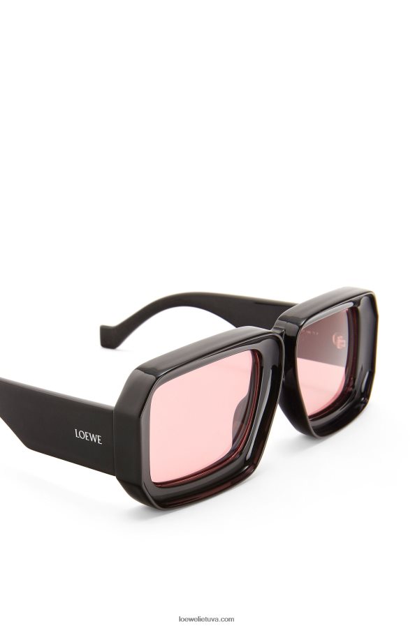 Loewe moterys paula's ibiza dive su kaukiniais akiniais nuo saulės blizga juoda BZ26XN1471