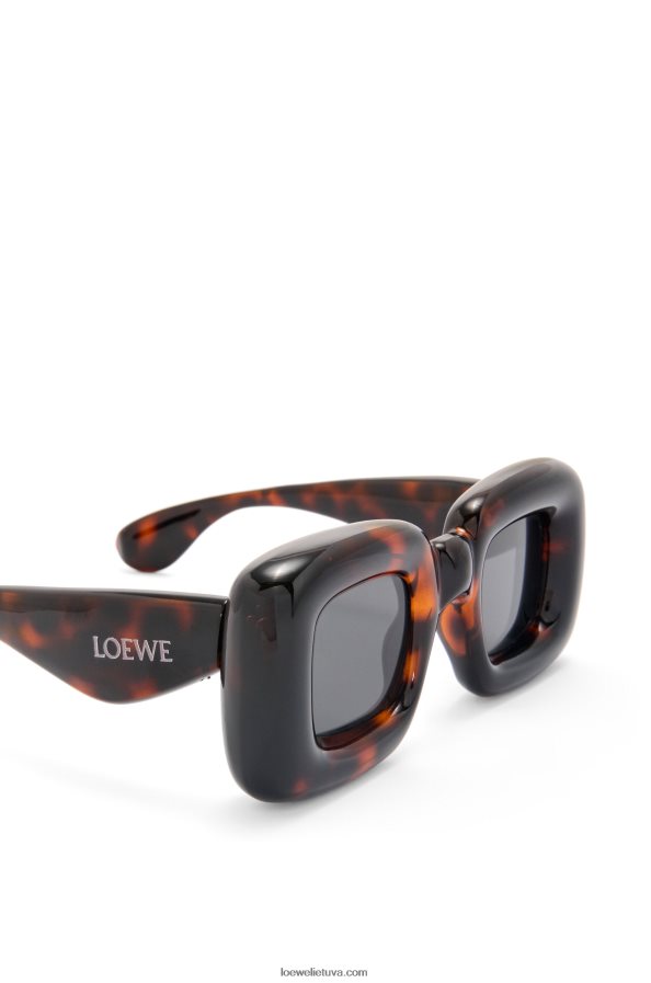 Loewe moterys pripūsti stačiakampiai akiniai nuo saulės iš nailono havana BZ26XN1469