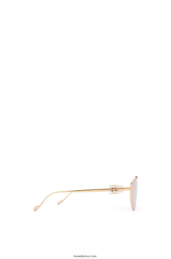 Loewe moterys spoileris nauji metaliniai aviator akiniai nuo saulės žiemos ruda BZ26XN1448